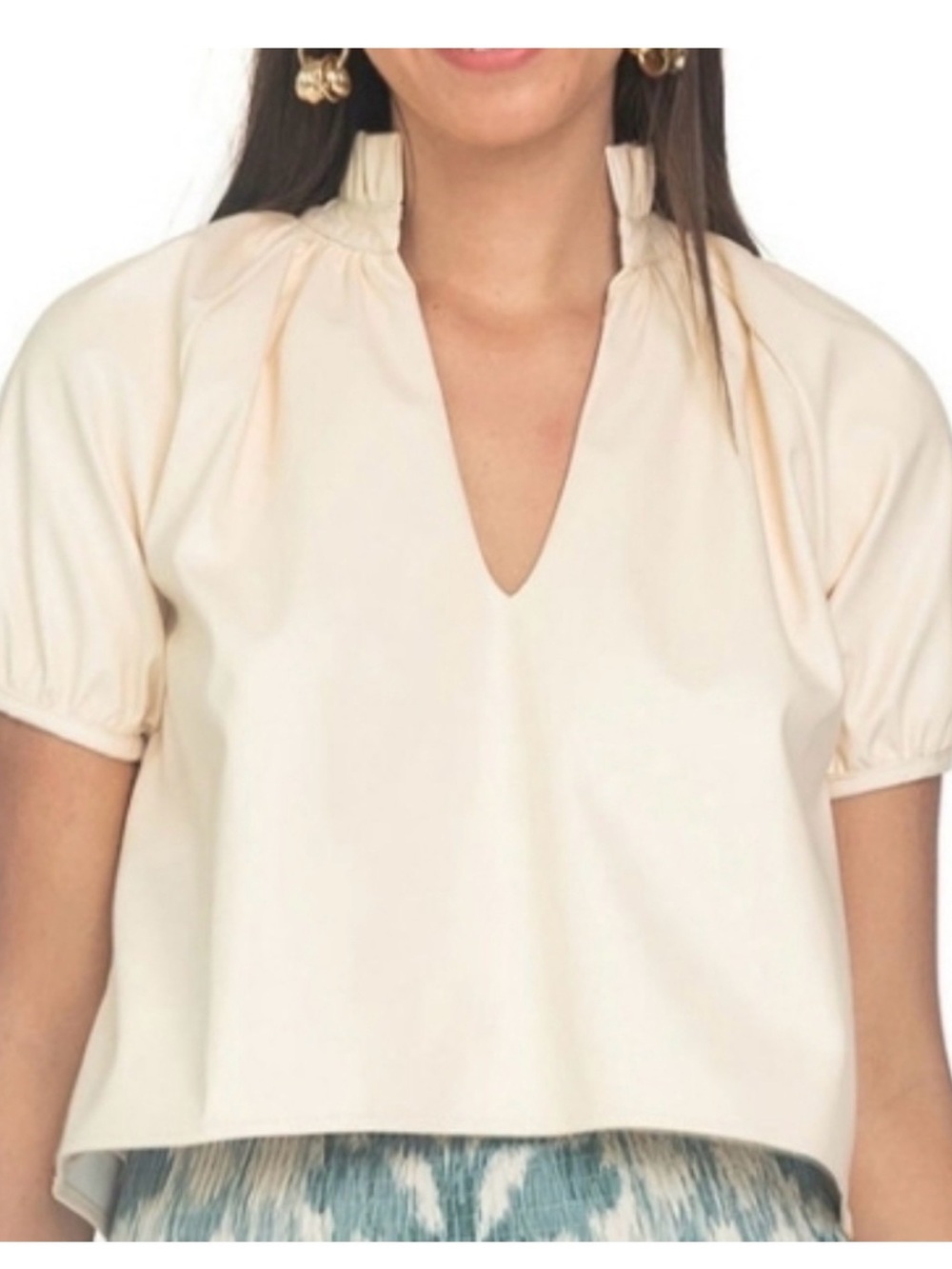 Olivia James the Label Elizabeth faux leather crop.